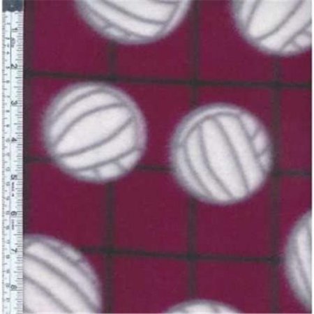 TEXTILE CREATIONS Textile Creations MFP-330-07 Sport Fleece; Volleyballs Maroon MFP-330-07